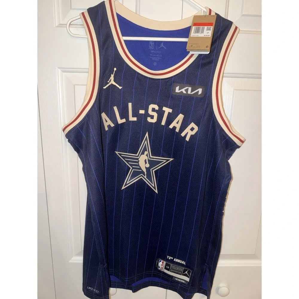 L (48) Nikola Jokic Nike Jordan NBA All-Star Swingman Jersey Men's Blue